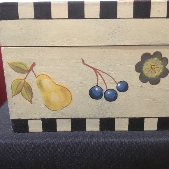 Lillian Vernon Recipe Wooden Box with subject/note cards NICE! - Picture 2 of 13